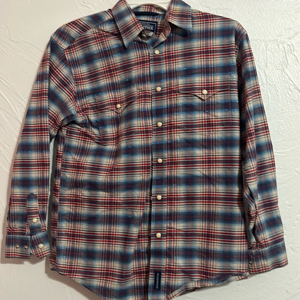 Boys western long sleeve pearl snap shirt. Size 14